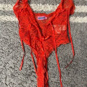 Dreamgirl Red Lace Bodysuit